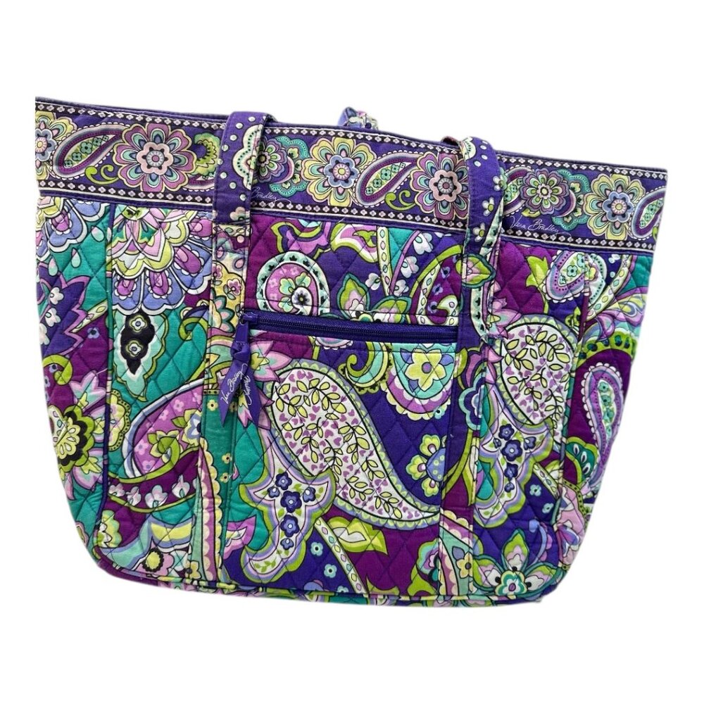 Vera Bradley Signature Laptop Tote Bag Multicolored Paisley Print - Picture 1 of 14